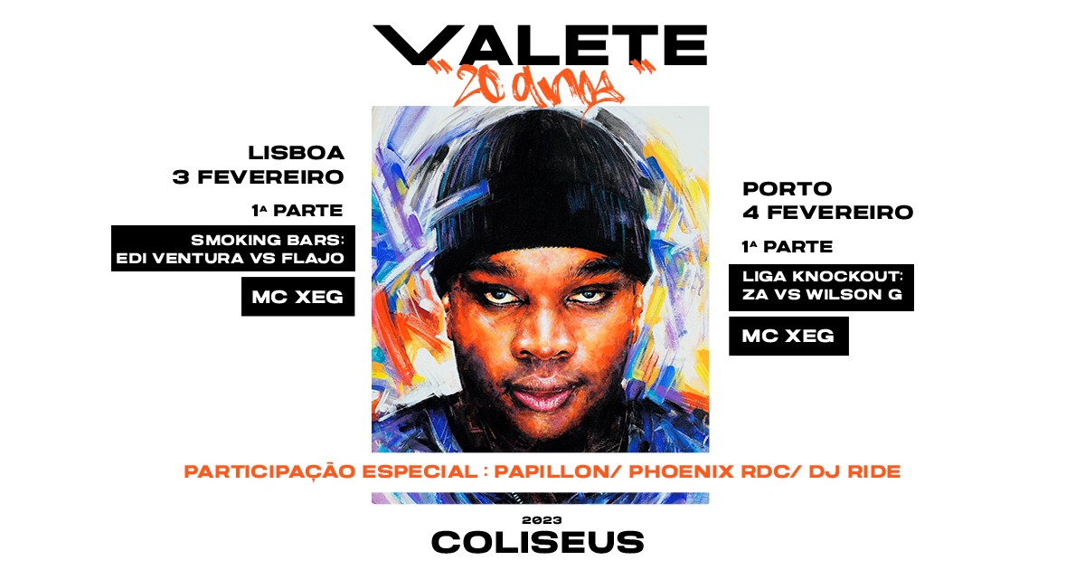 Valete celebra 20 anos de carreira com concertos nos Coliseus de Lisboa e Porto